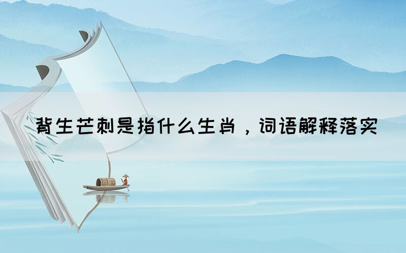 背生芒刺是指什么生肖，詞語(yǔ)解釋落實(shí)(圖1)